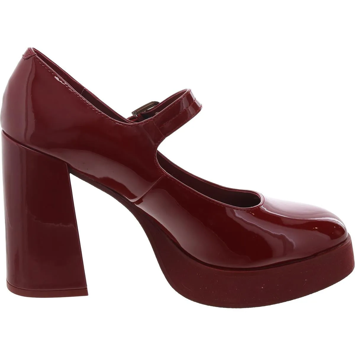 Tully Womens Buckle Patent Leather Mary Jane Heels
