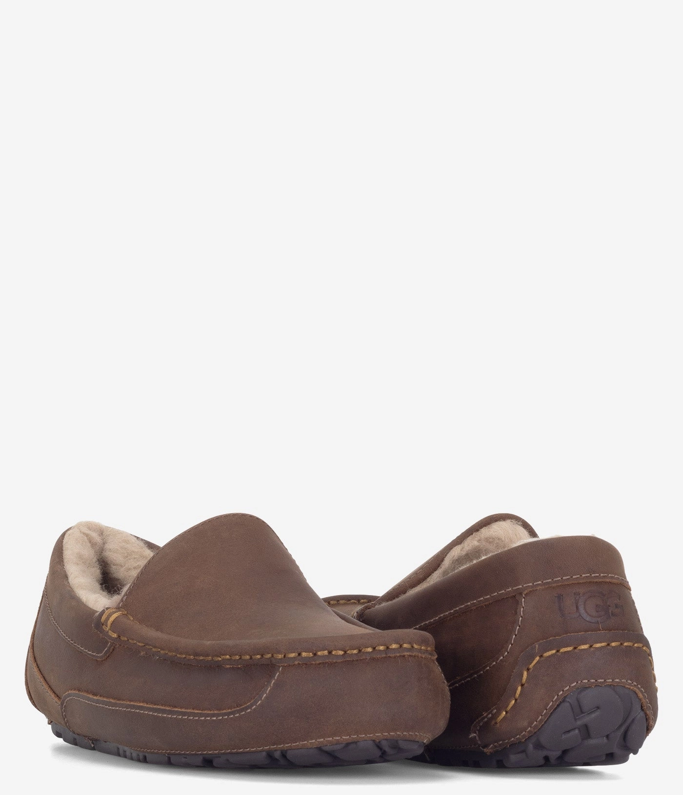 UGG Ascot Matte Leather Slipper - Men Mens Winter Slip-Ons