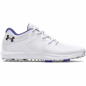 Under Armour Charged Breathe 2 Spiked Ladies Waterproof Shoes - White/Starlight/Metallic Silver Under Armour golf footwear styles