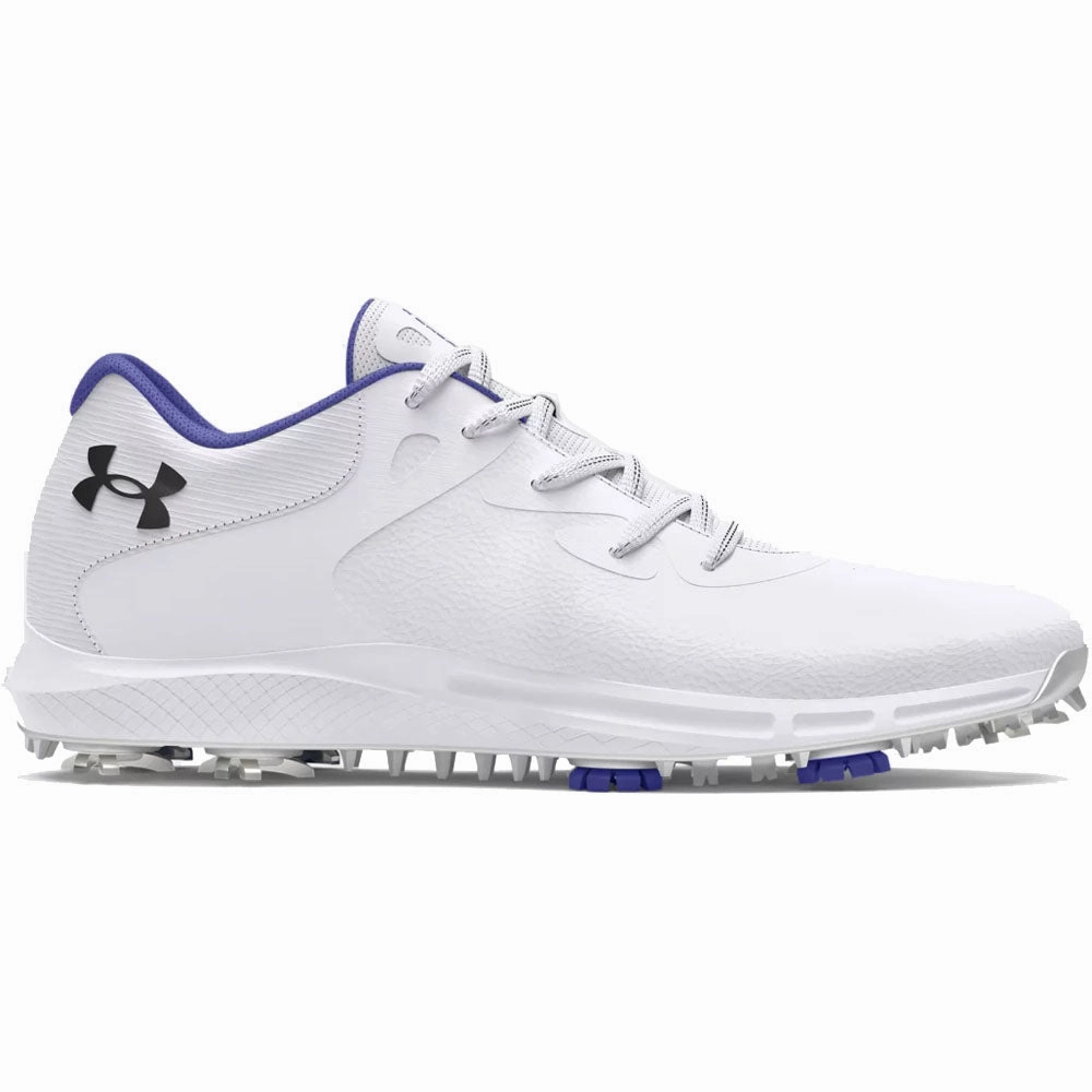 Under Armour Charged Breathe 2 Spiked Ladies Waterproof Shoes - White/Starlight/Metallic Silver Under Armour golf footwear styles