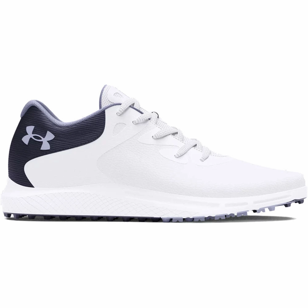 Under Armour Charged Breathe 2 Spikeless Ladies Shoes - White/Midnight Navy/Celeste Under Armour golf footwear styles