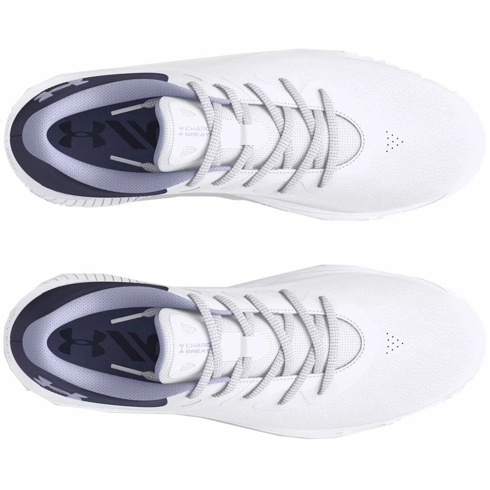 Under Armour Charged Breathe 2 Spikeless Ladies Shoes - White/Midnight Navy/Celeste Performance Golf Trainers