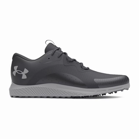 Under Armour Charged Draw 2 Spikeless Golf Shoes - Black/Mod Grey Spikeless golf footwear