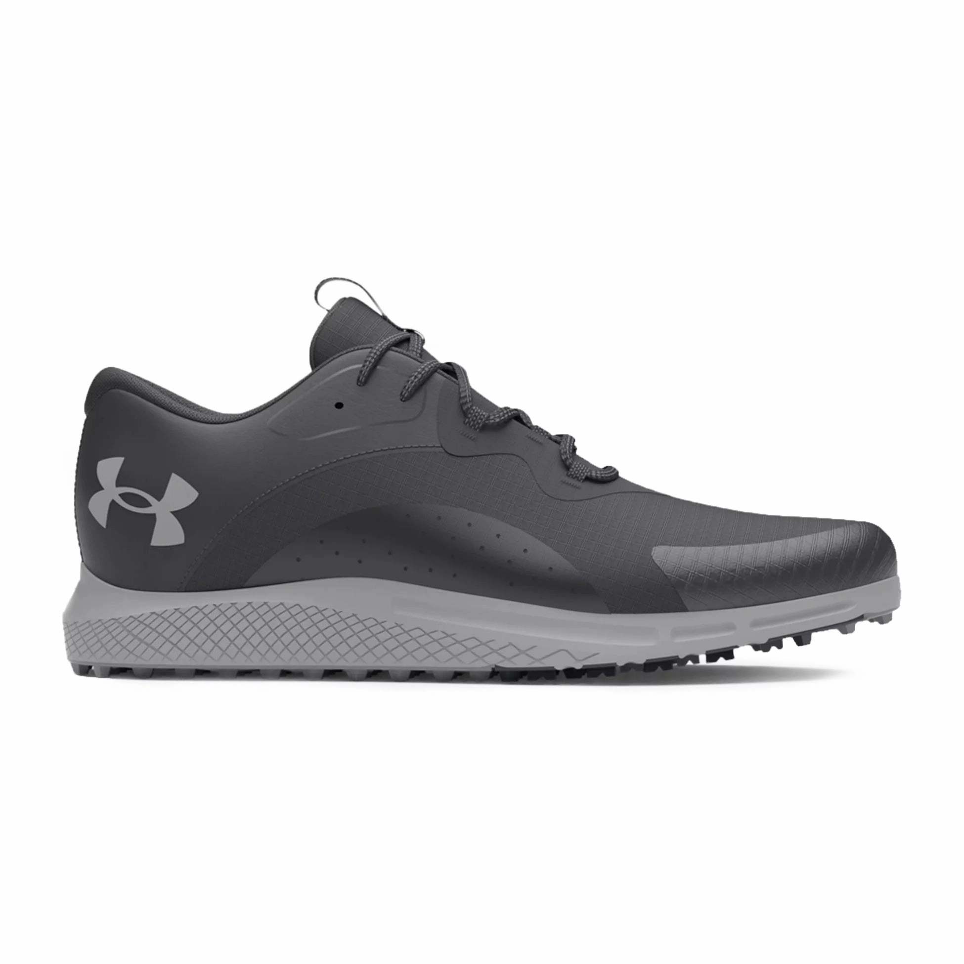 Under Armour Charged Draw 2 Spikeless Golf Shoes - Black/Mod Grey Spikeless golf footwear