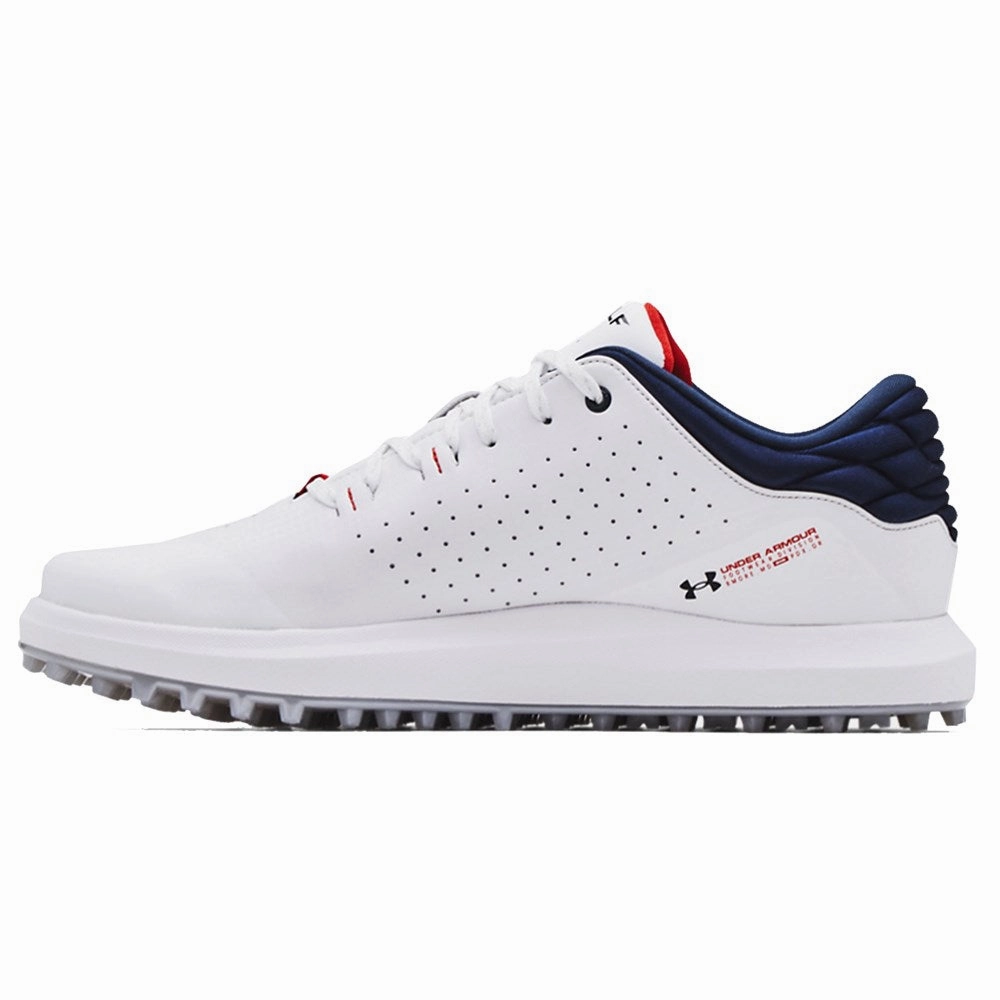 Under Armour Draw Sport SL Wide Golf Shoes - White Pro Grip Golf Cleats