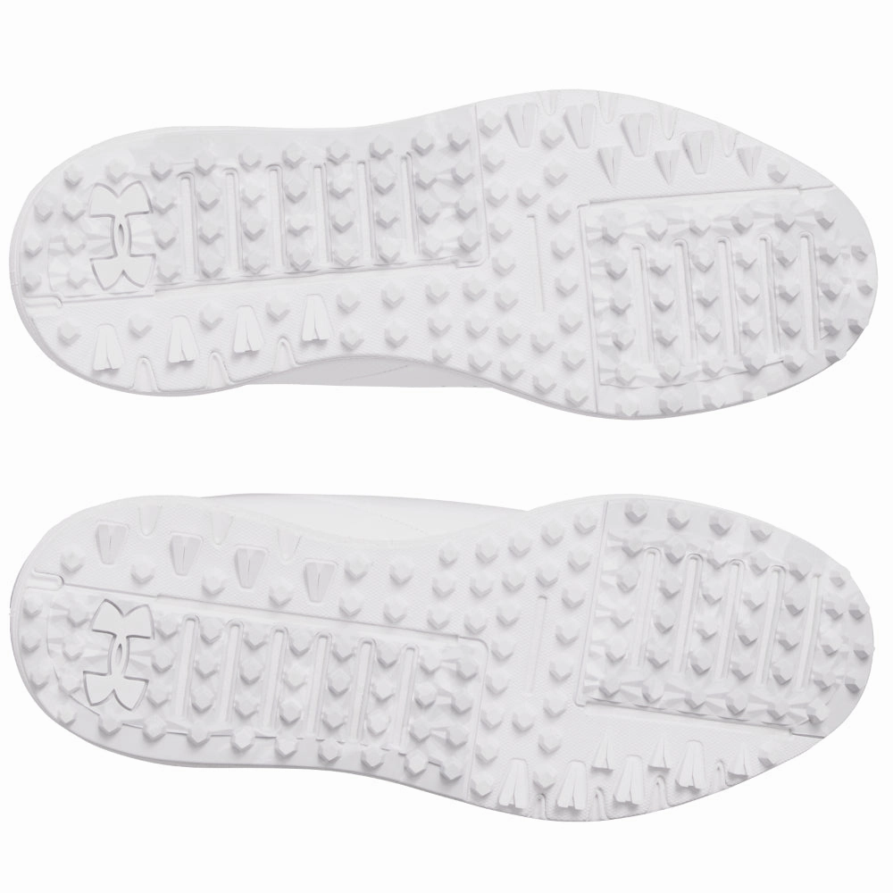 Under Armour Drive Fade Ladies Spikeless Waterproof Shoes - White/Distant Gray/Metallic Silver Performance Golf Trainers