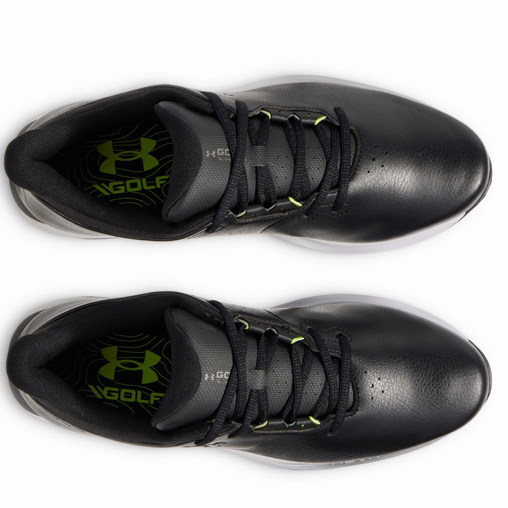Under Armour Drive Fade Spiked Waterproof Shoes - Black/Black/Metallic Silver Performance Golf Trainers