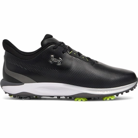 Under Armour Drive Fade Spiked Waterproof Shoes - Black/Black/Metallic Silver Under Armour golf footwear styles