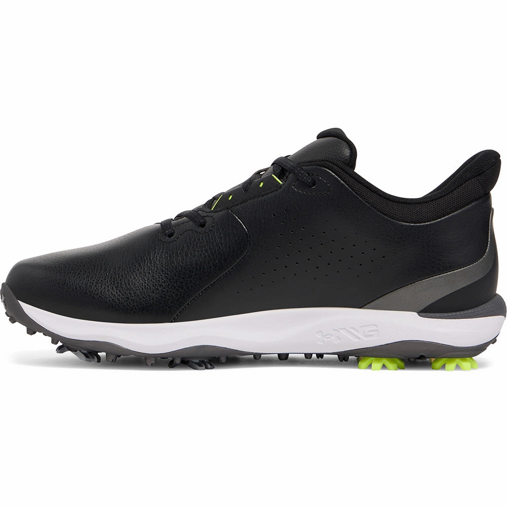 Under Armour Drive Fade Spiked Waterproof Shoes - Black/Black/Metallic Silver Performance Golf Trainers
