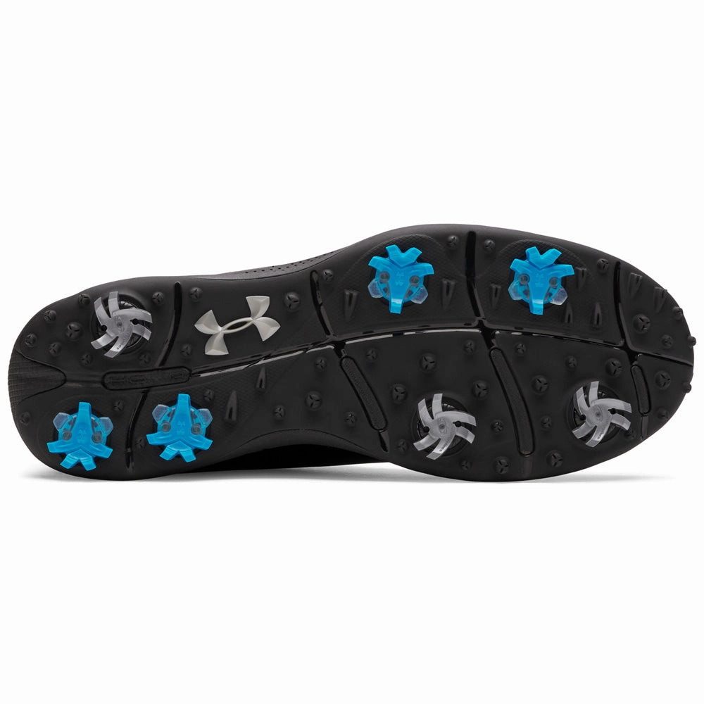 Under Armour Drive Fade Spiked Waterproof Shoes - Black/Metallic Silver Performance Golf Trainers