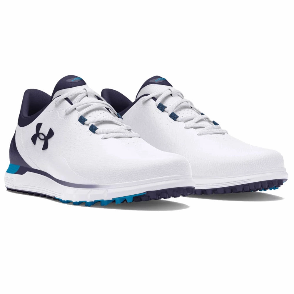 Under Armour Drive Fade Spikeless Waterproof Shoes - White/Capri/Midnight Navy Performance Golf Trainers