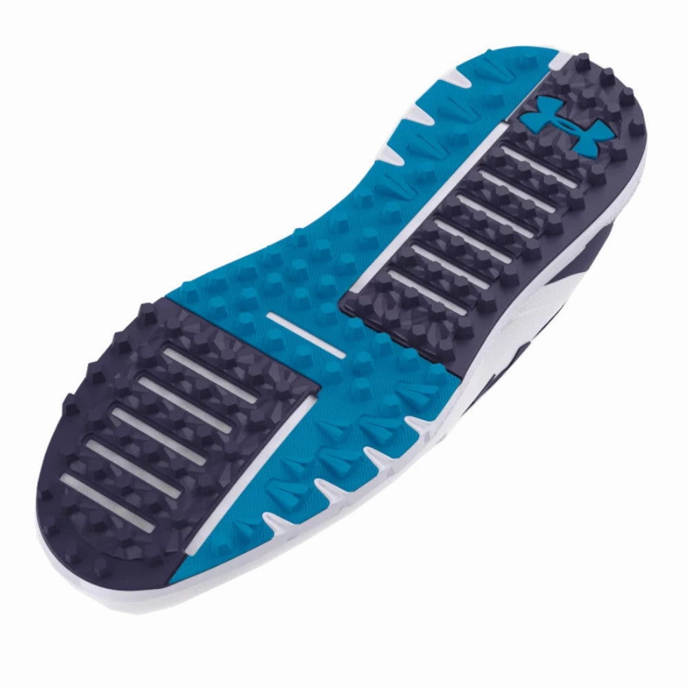 Under Armour Drive Fade Spikeless Waterproof Shoes - White/Capri/Midnight Navy Performance Golf Trainers