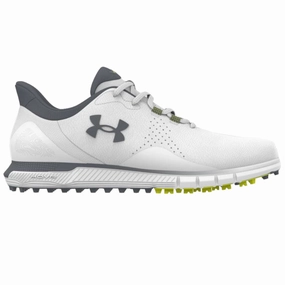 Under Armour Drive Fade Spikeless Waterproof Shoes - White/White/Titan Grey Under Armour golf footwear styles