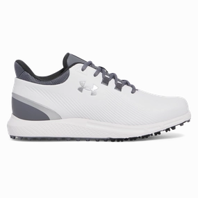 Under Armour Drive Medal Spikeless Golf Shoes - White/Titan Grey Spikeless golf footwear