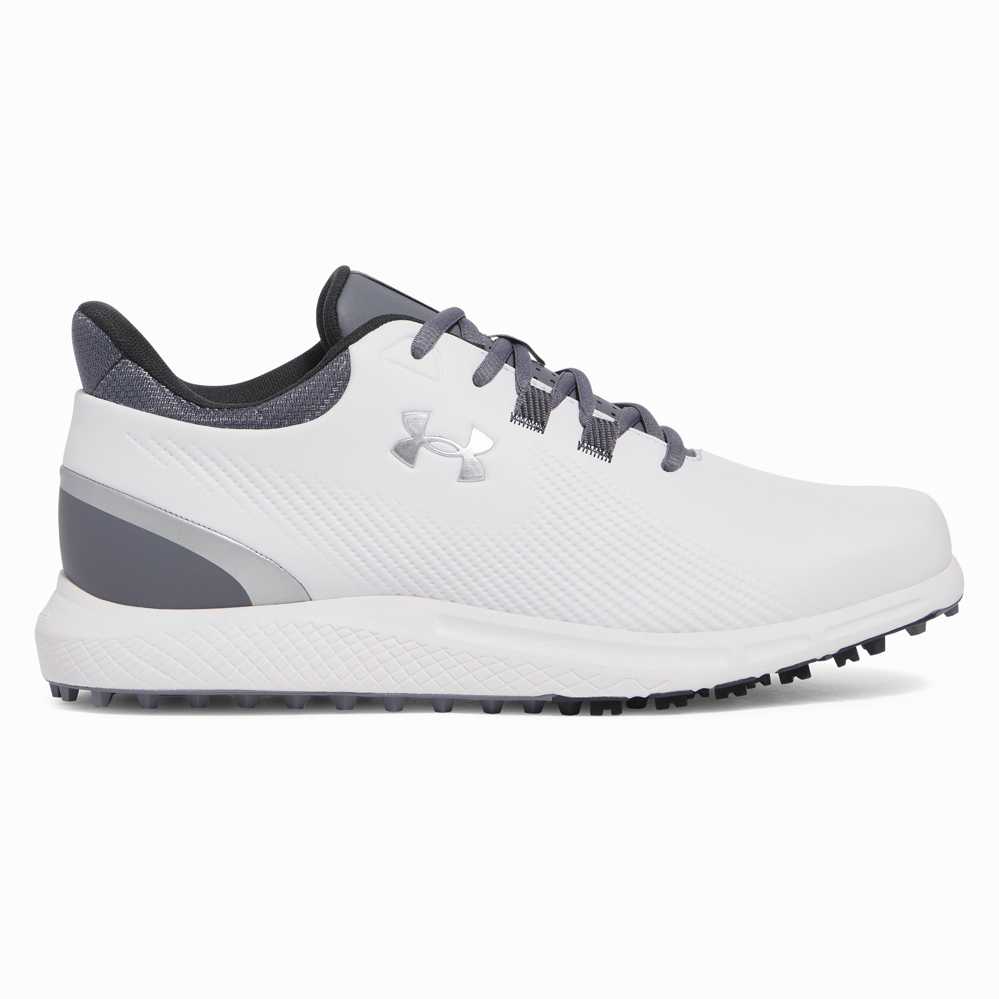 Under Armour Drive Medal Spikeless Golf Shoes - White/Titan Grey Spikeless golf footwear