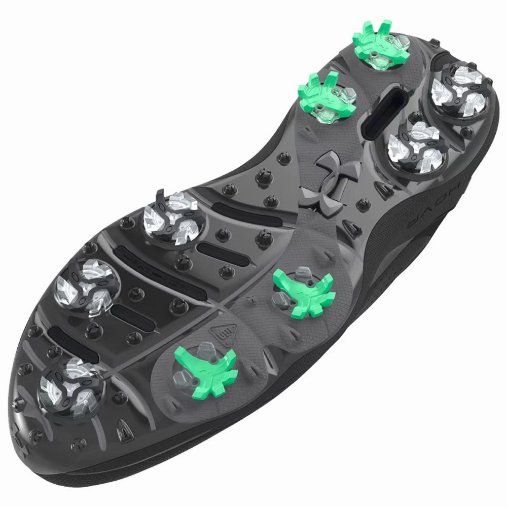 Under Armour Drive Pro Spiked Waterproof Shoes - Black/Black/Metallic Gun Performance Golf Trainers