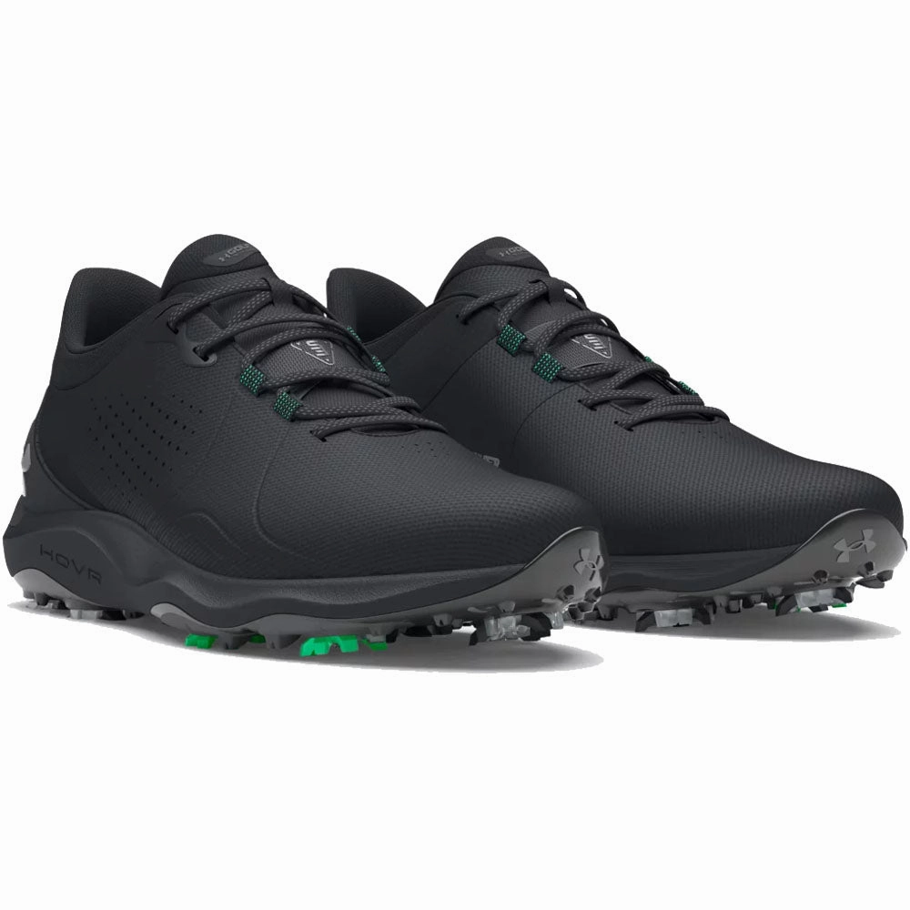 Under Armour Drive Pro Spiked Waterproof Shoes - Black/Black/Metallic Gun Performance Golf Trainers