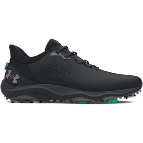 Under Armour Drive Pro Spiked Waterproof Shoes - Black/Black/Metallic Gun Under Armour golf footwear styles