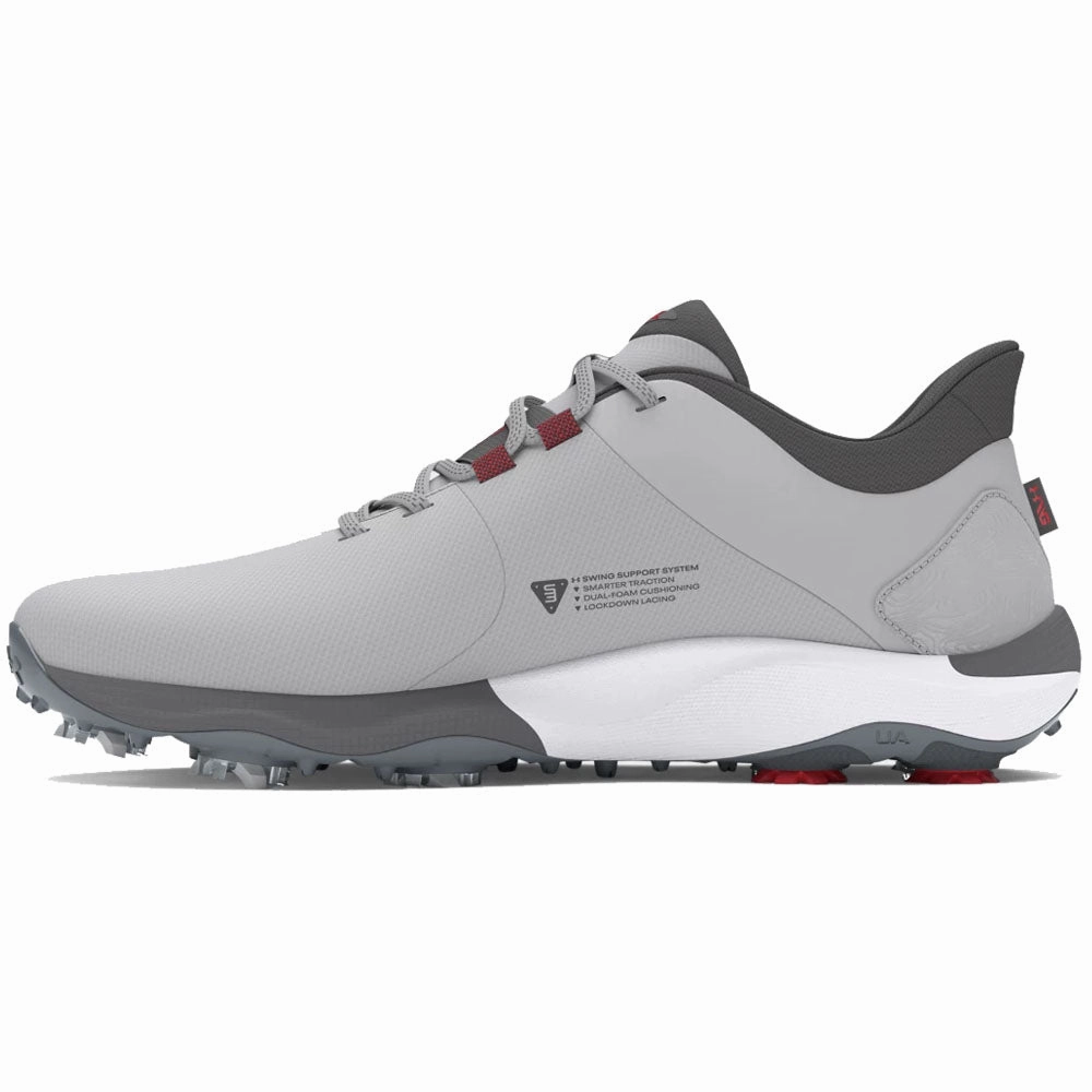 Under Armour Drive Pro Spiked Waterproof Shoes - Mod Gray/Castlerock/Castlerock Performance Golf Trainers