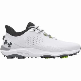 Under Armour Drive Pro Spiked Waterproof Shoes - White/White/Metallic Gun M Under Armour golf footwear styles