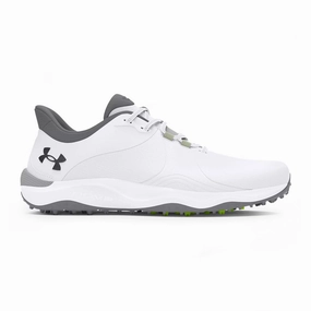 Under Armour Drive Pro Spikeless Golf Shoes - White/Metallic Gun Metal Under Armour golf shoe variations