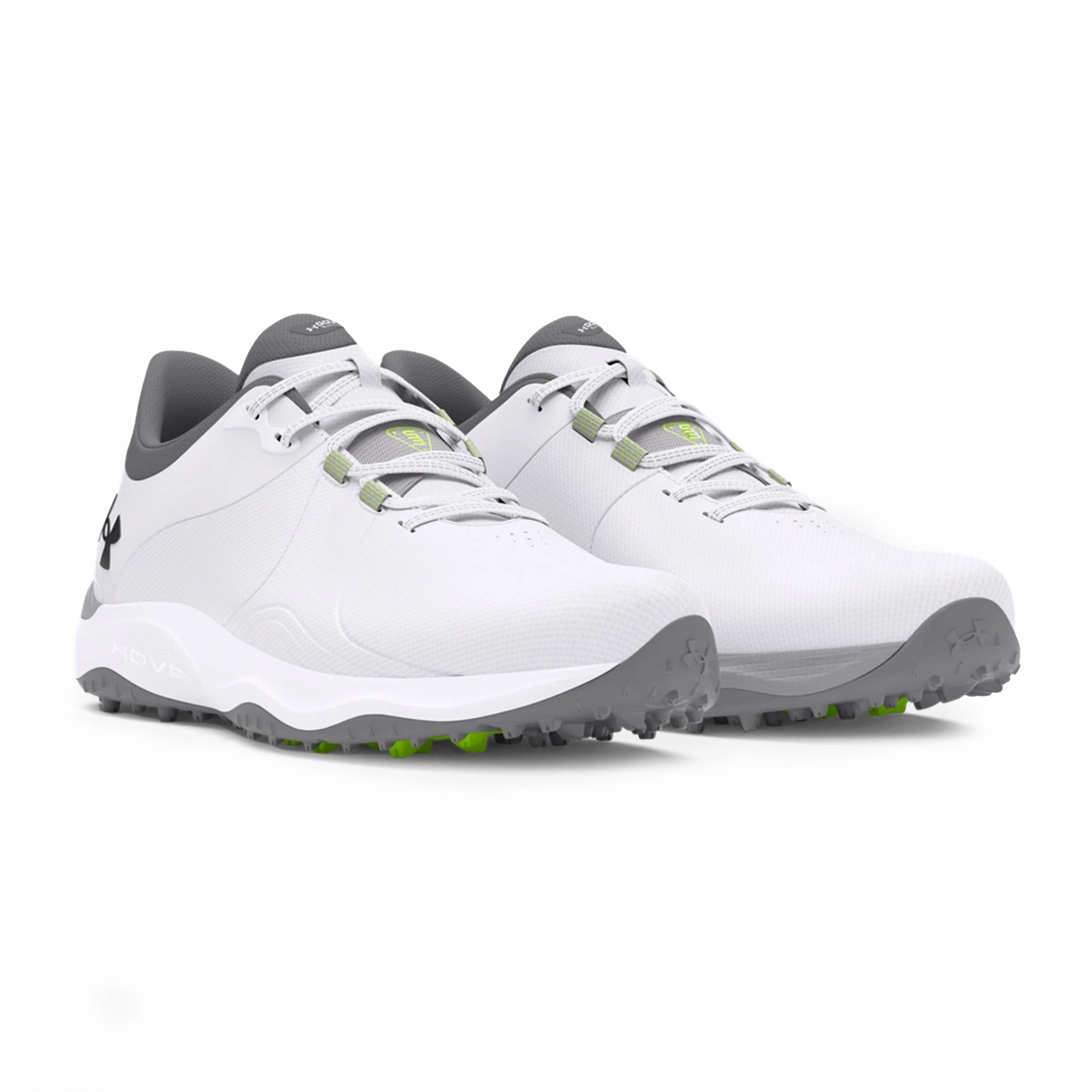 Under Armour Drive Pro Spikeless Golf Shoes - White/Metallic Gun Metal Pro Grip Golf Cleats
