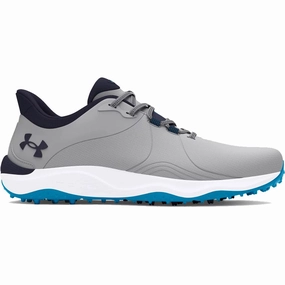 Under Armour Drive Pro Spikeless Waterproof Shoes - Mod Gray/Capri/Midnight Navy Under Armour golf footwear styles