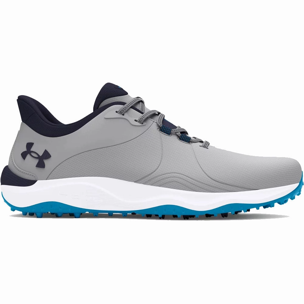 Under Armour Drive Pro Spikeless Waterproof Shoes - Mod Gray/Capri/Midnight Navy Under Armour golf footwear styles