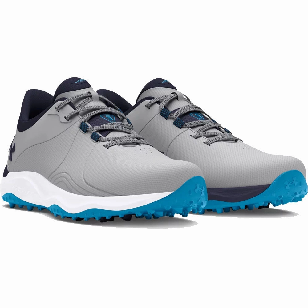 Under Armour Drive Pro Spikeless Waterproof Shoes - Mod Gray/Capri/Midnight Navy Performance Golf Trainers