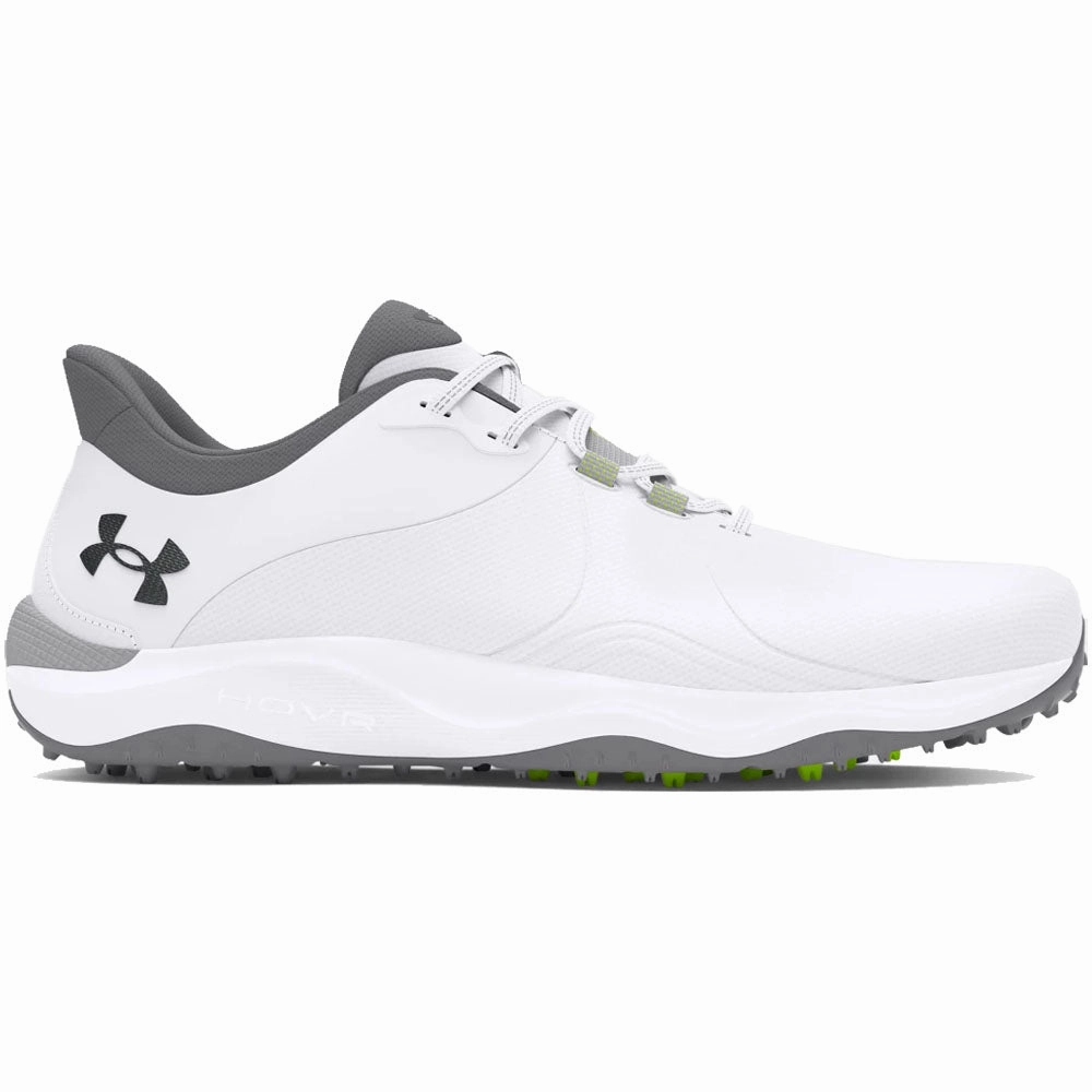 Under Armour Drive Pro Spikeless Waterproof Shoes - White/White/Metallic Gun M Under Armour golf footwear styles