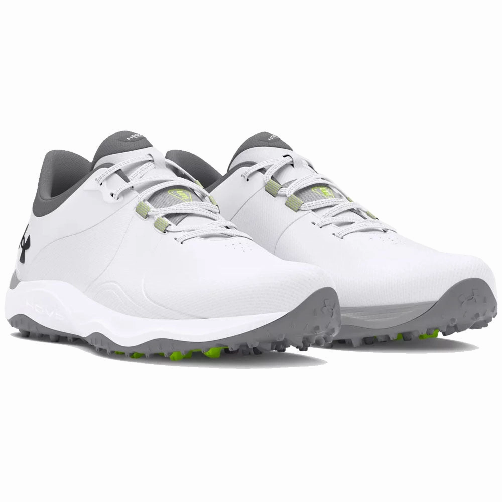 Under Armour Drive Pro Spikeless Waterproof Shoes - White/White/Metallic Gun M Performance Golf Trainers