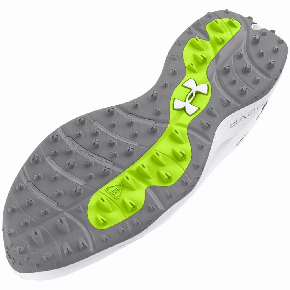 Under Armour Drive Pro Spikeless Waterproof Shoes - White/White/Metallic Gun M Performance Golf Trainers