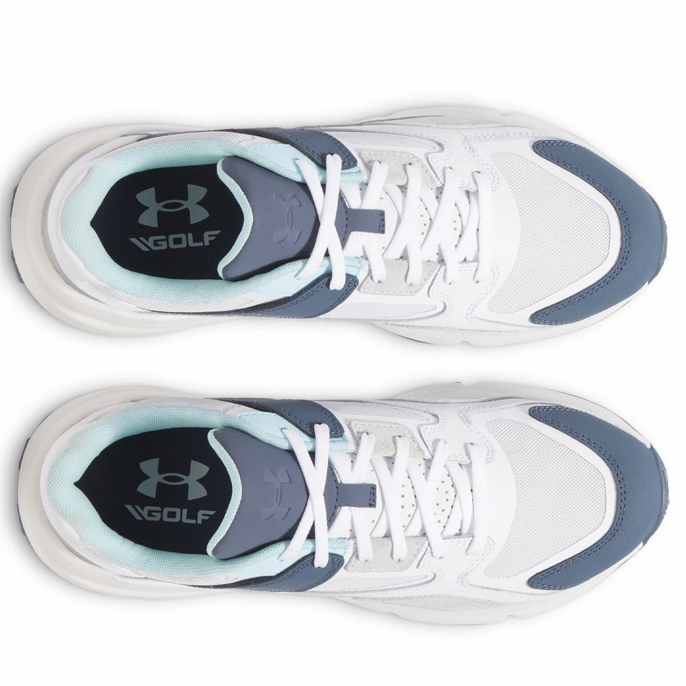 Under Armour Forge 96 Spikeless Waterproof Shoes - White/Downpour Grey/White Performance Golf Trainers