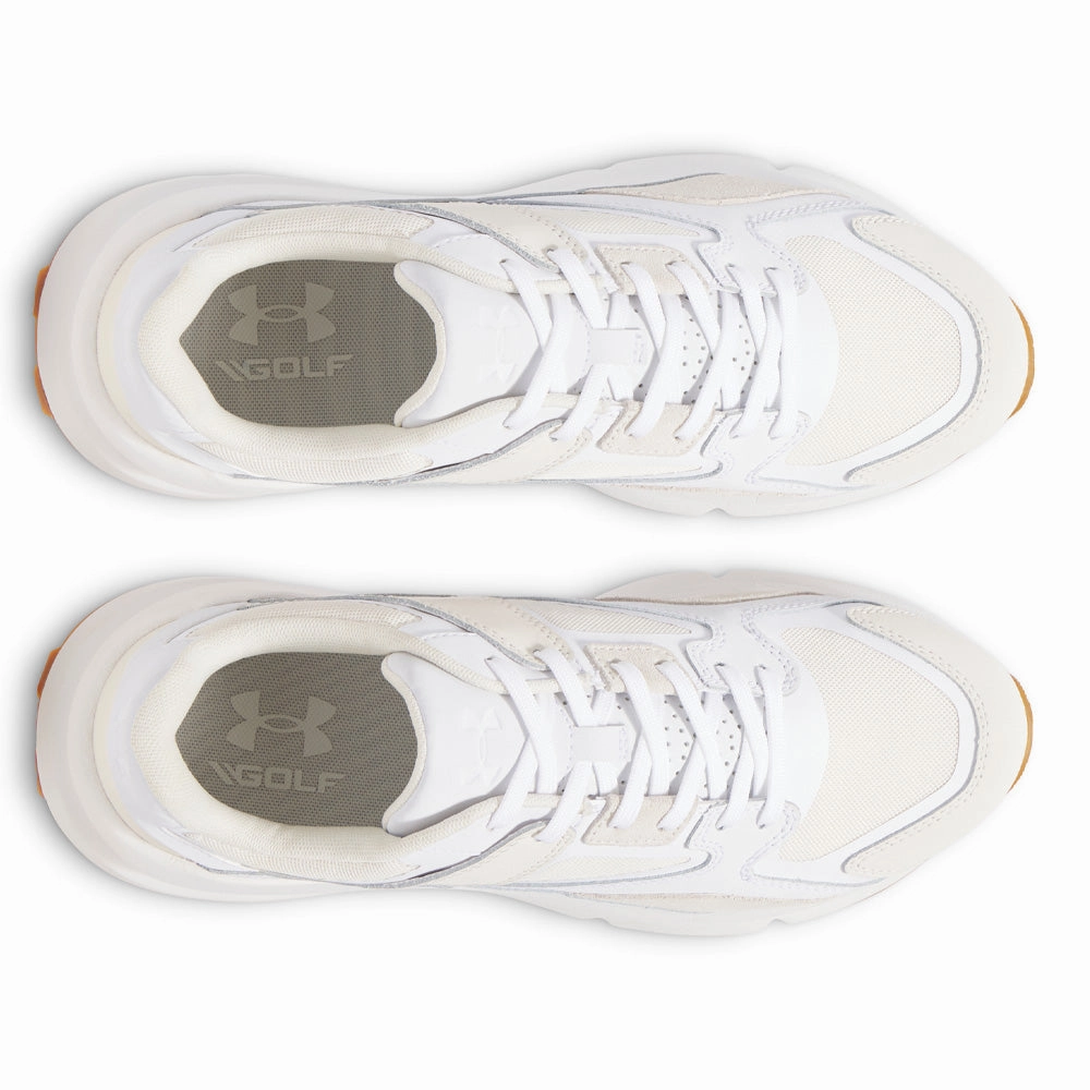 Under Armour Forge 96 Spikeless Waterproof Shoes - White/Stone/White Performance Golf Trainers
