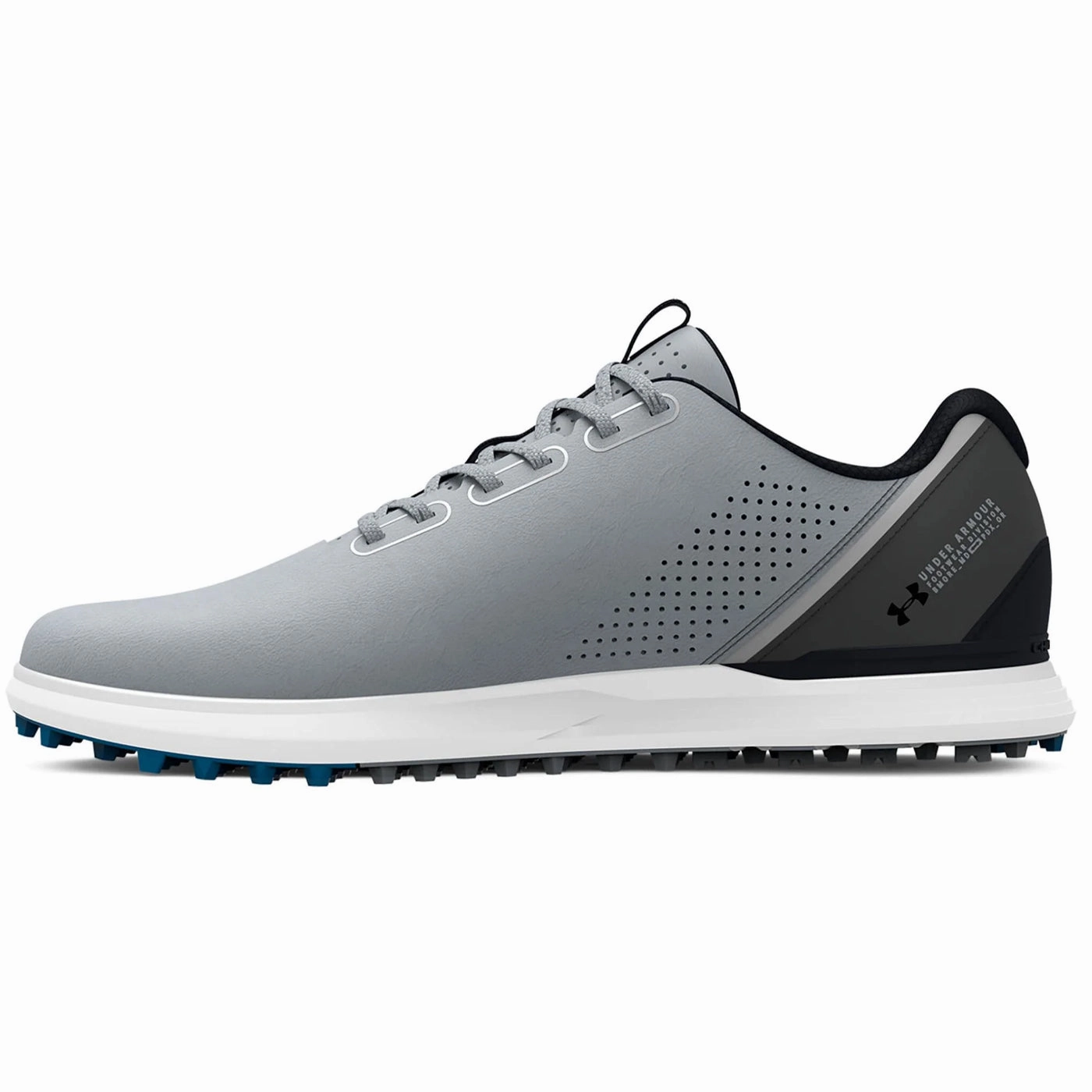 Under Armour Medal 2 Wide Spikeless Golf Shoes - Mod Grey/Jet Grey/Black Pro Grip Golf Cleats