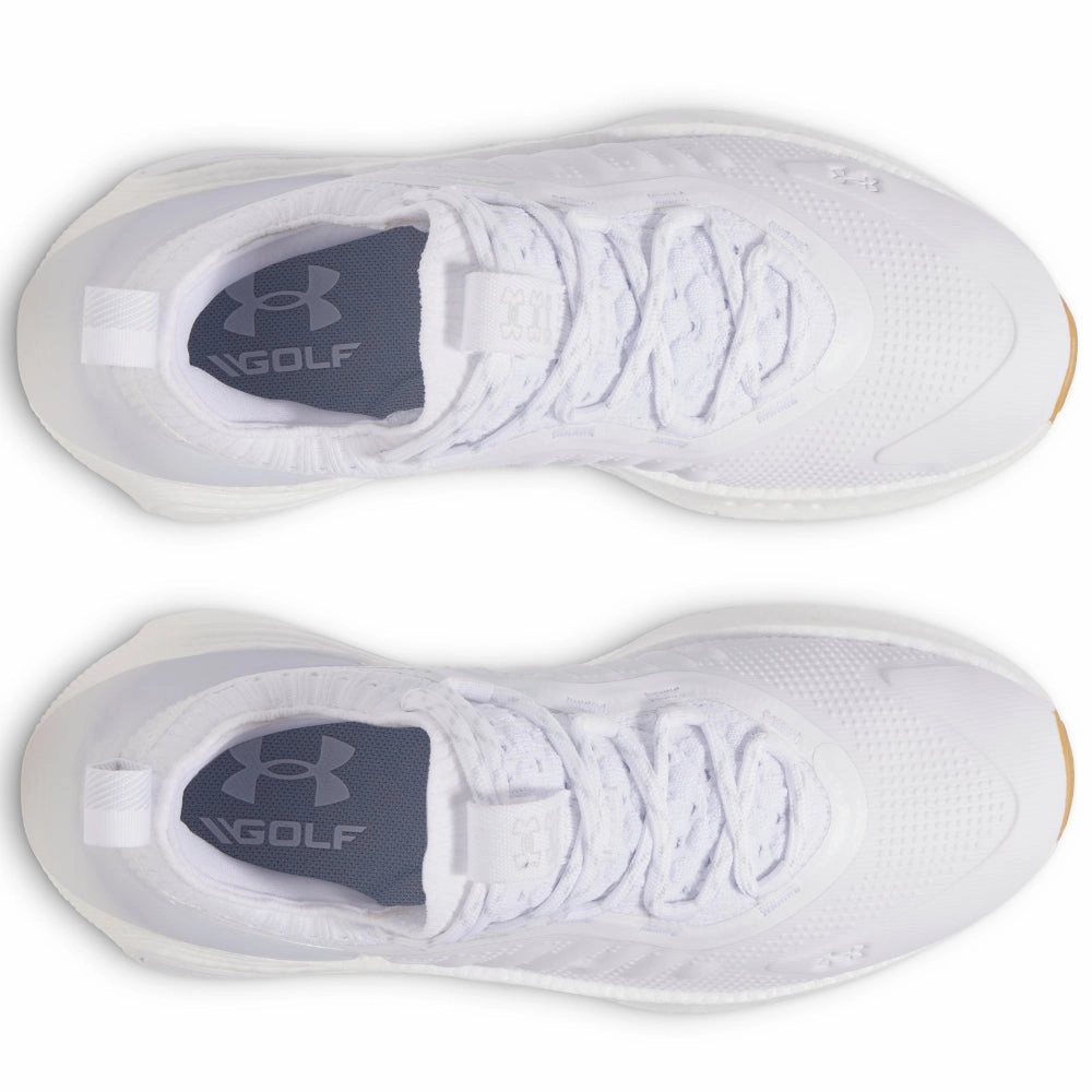 Under Armour Phantom Fore Ladies Spikeless Waterproof Shoes - White/White/Halo Gray Performance Golf Trainers