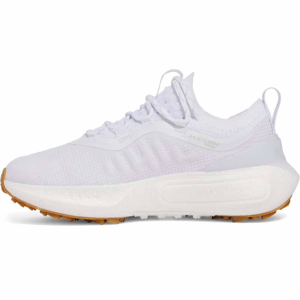 Under Armour Phantom Fore Ladies Spikeless Waterproof Shoes - White/White/Halo Gray Performance Golf Trainers