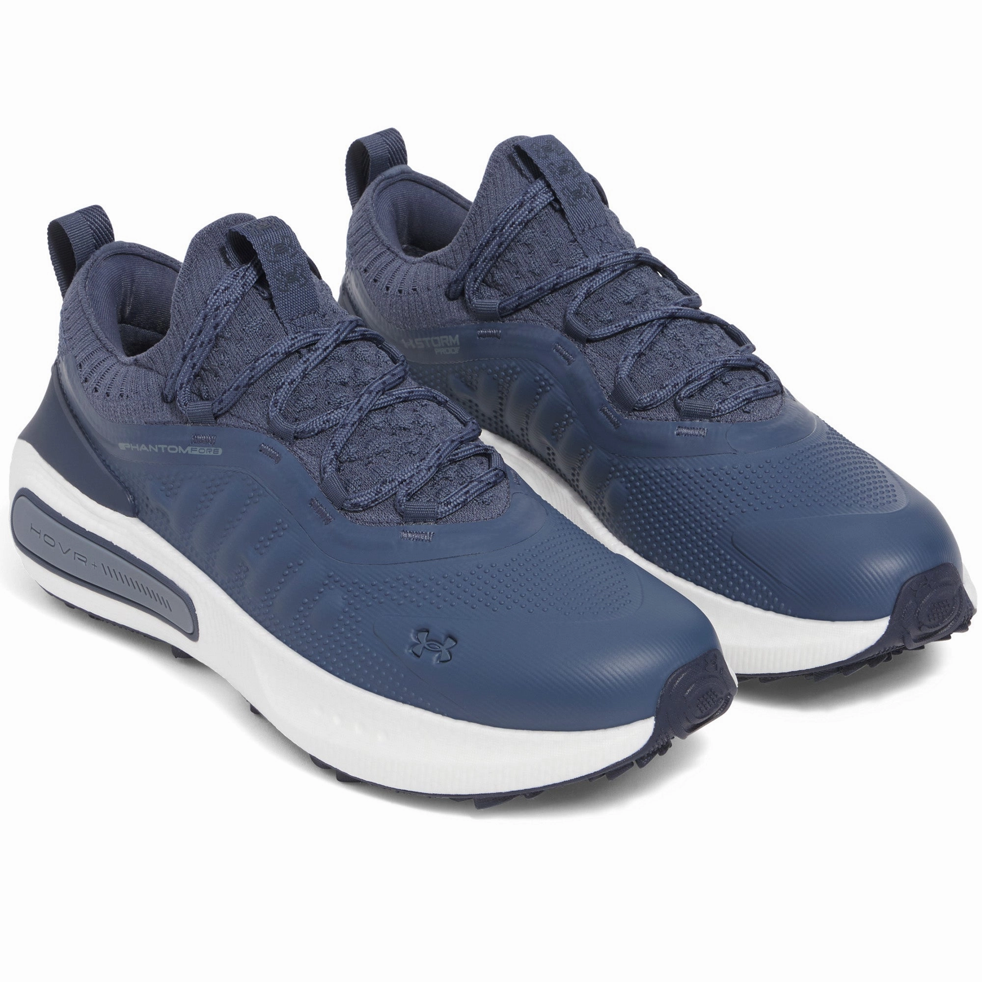 Under Armour Phantom Fore Spikeless Waterproof Shoes - Downpour Grey/Downpour Grey/Midnight Navy Performance Golf Trainers