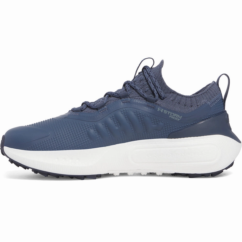 Under Armour Phantom Fore Spikeless Waterproof Shoes - Downpour Grey/Downpour Grey/Midnight Navy Performance Golf Trainers