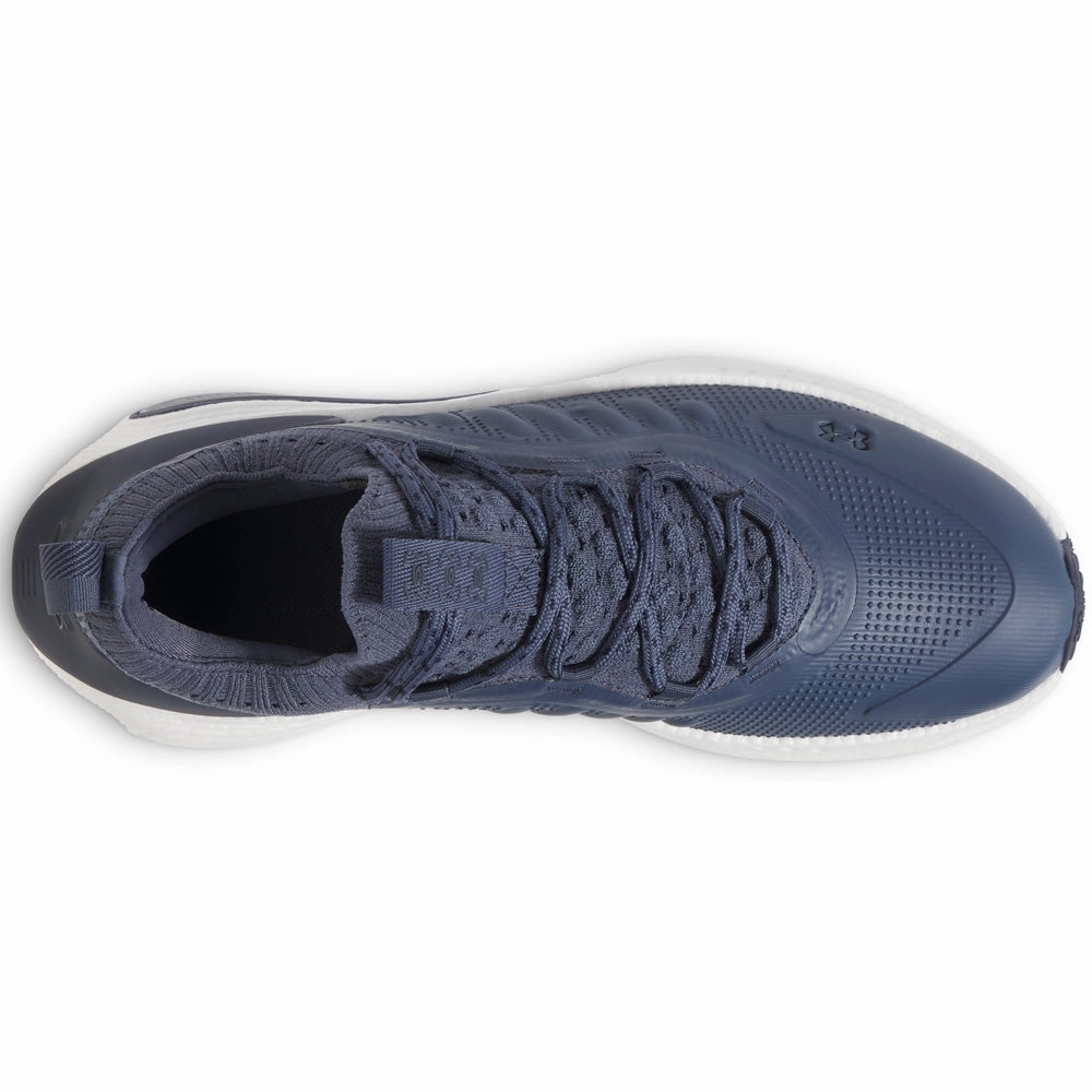 Under Armour Phantom Fore Spikeless Waterproof Shoes - Downpour Grey/Downpour Grey/Midnight Navy Performance Golf Trainers