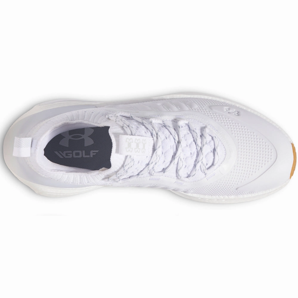 Under Armour Phantom Fore Spikeless Waterproof Shoes - White/White/Halo Gray Performance Golf Trainers