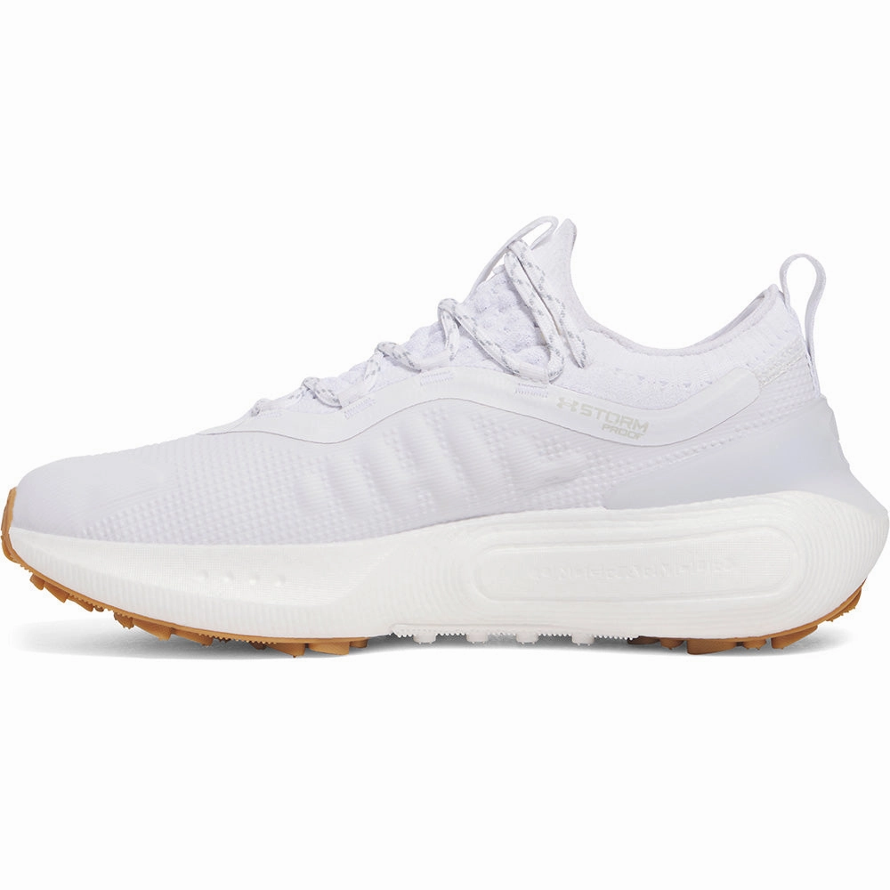 Under Armour Phantom Fore Spikeless Waterproof Shoes - White/White/Halo Gray Performance Golf Trainers