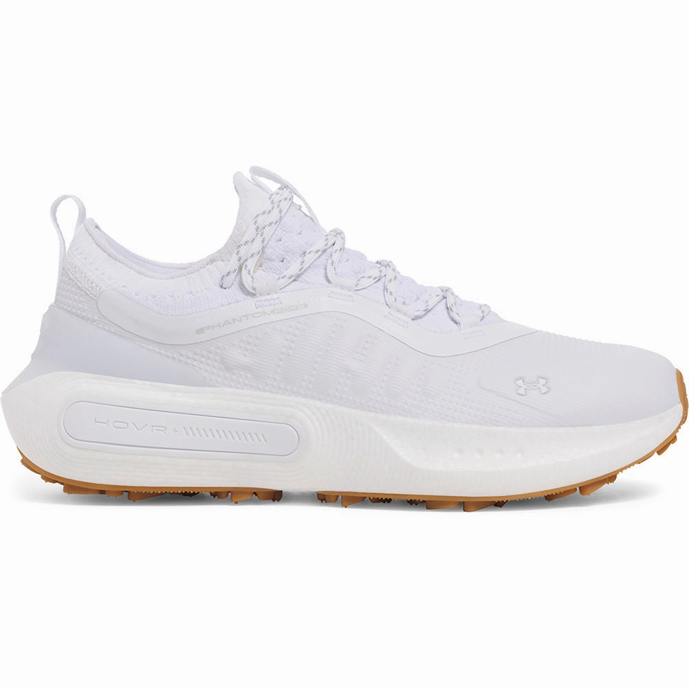 Under Armour Phantom Fore Spikeless Waterproof Shoes - White/White/Halo Gray Under Armour golf footwear styles