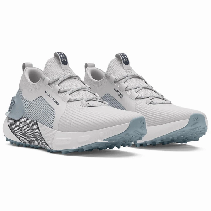 Under Armour Phantom Golf Shoes - Distant Grey/Harbor Blue Pro Grip Golf Cleats