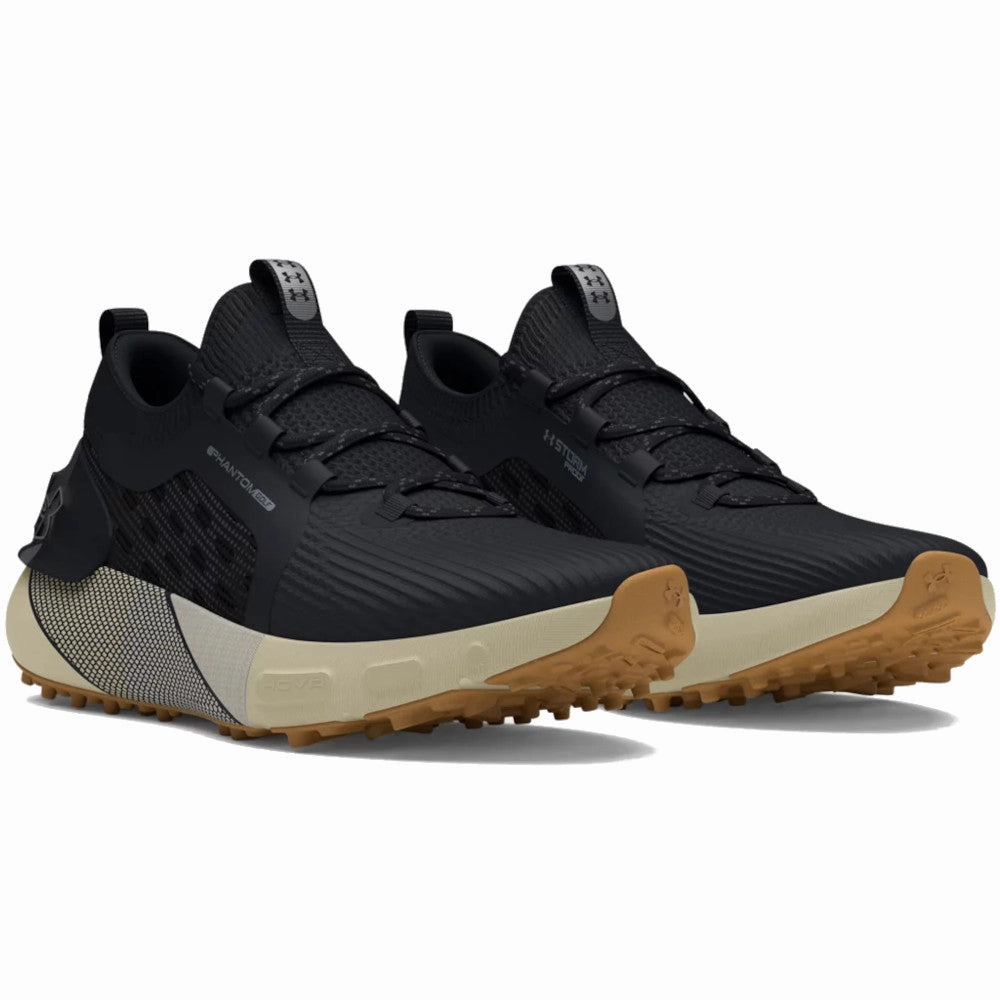 Under Armour Phantom Golf Spikeless Waterproof Shoes - Black/Silt/Black Performance Golf Trainers
