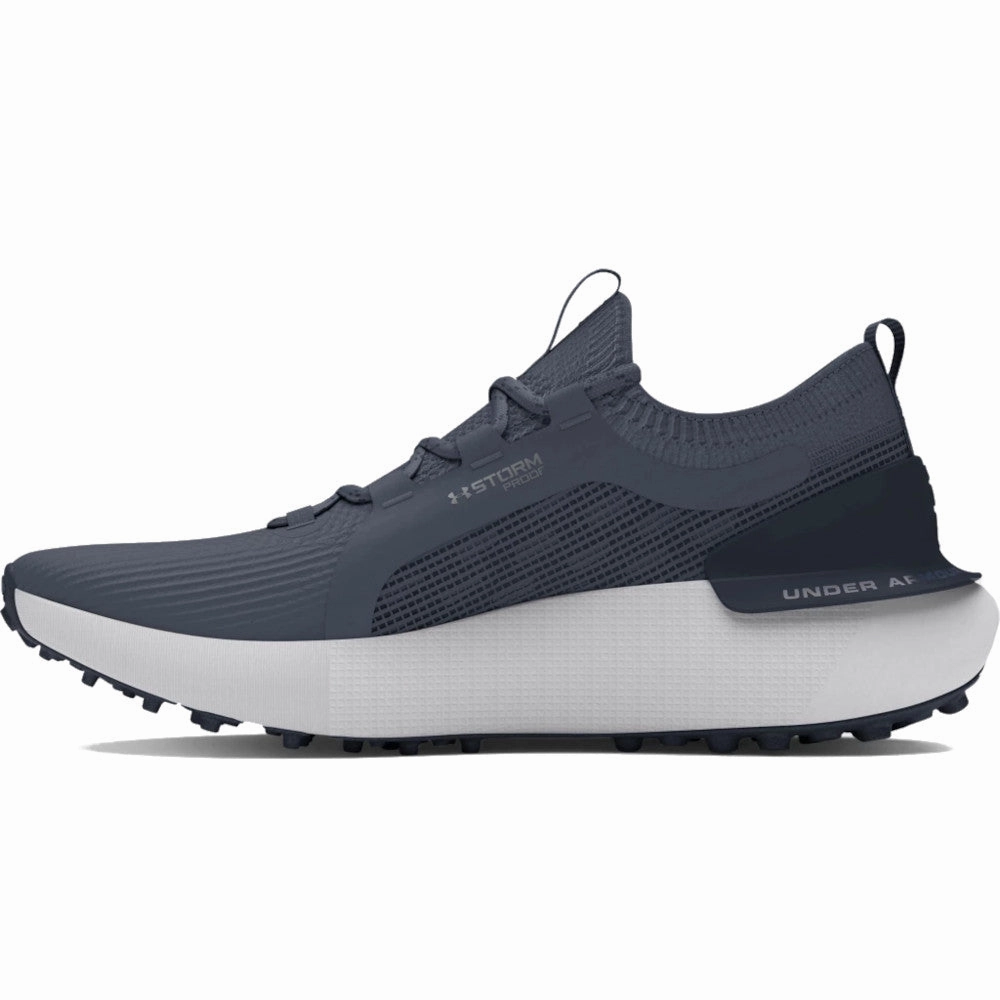 Under Armour Phantom Golf Spikeless Waterproof Shoes - Downpour Gray/Midnight Navy/Metallic Silver Performance Golf Trainers