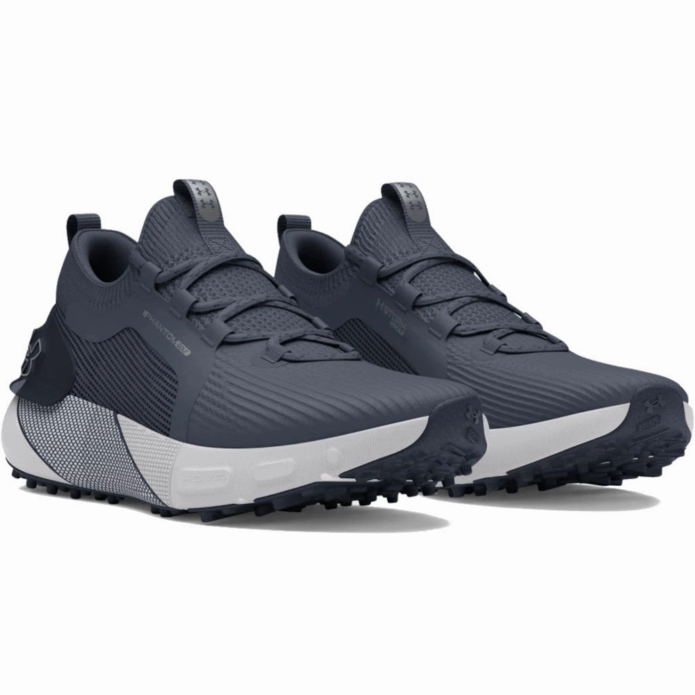 Under Armour Phantom Golf Spikeless Waterproof Shoes - Downpour Gray/Midnight Navy/Metallic Silver Performance Golf Trainers