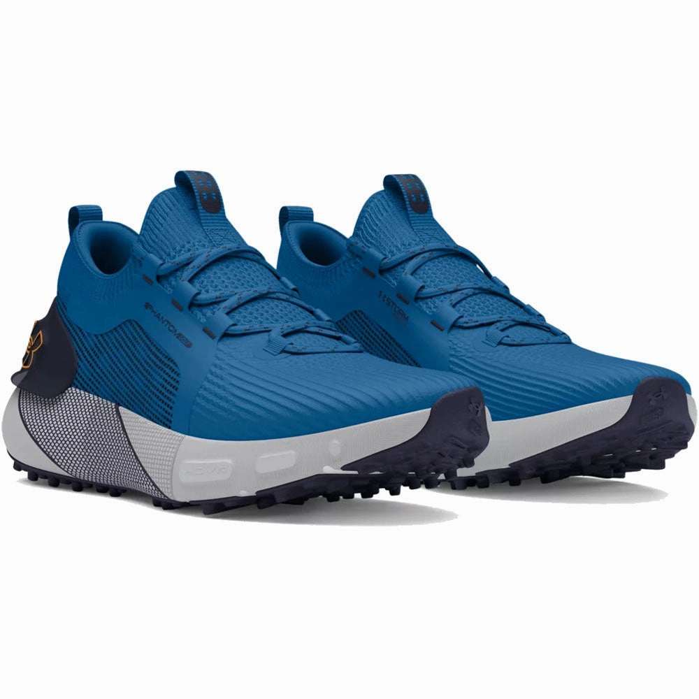 Under Armour Phantom Golf Spikeless Waterproof Shoes - Photon Blue/Midnight Navy/Nova Or Performance Golf Trainers