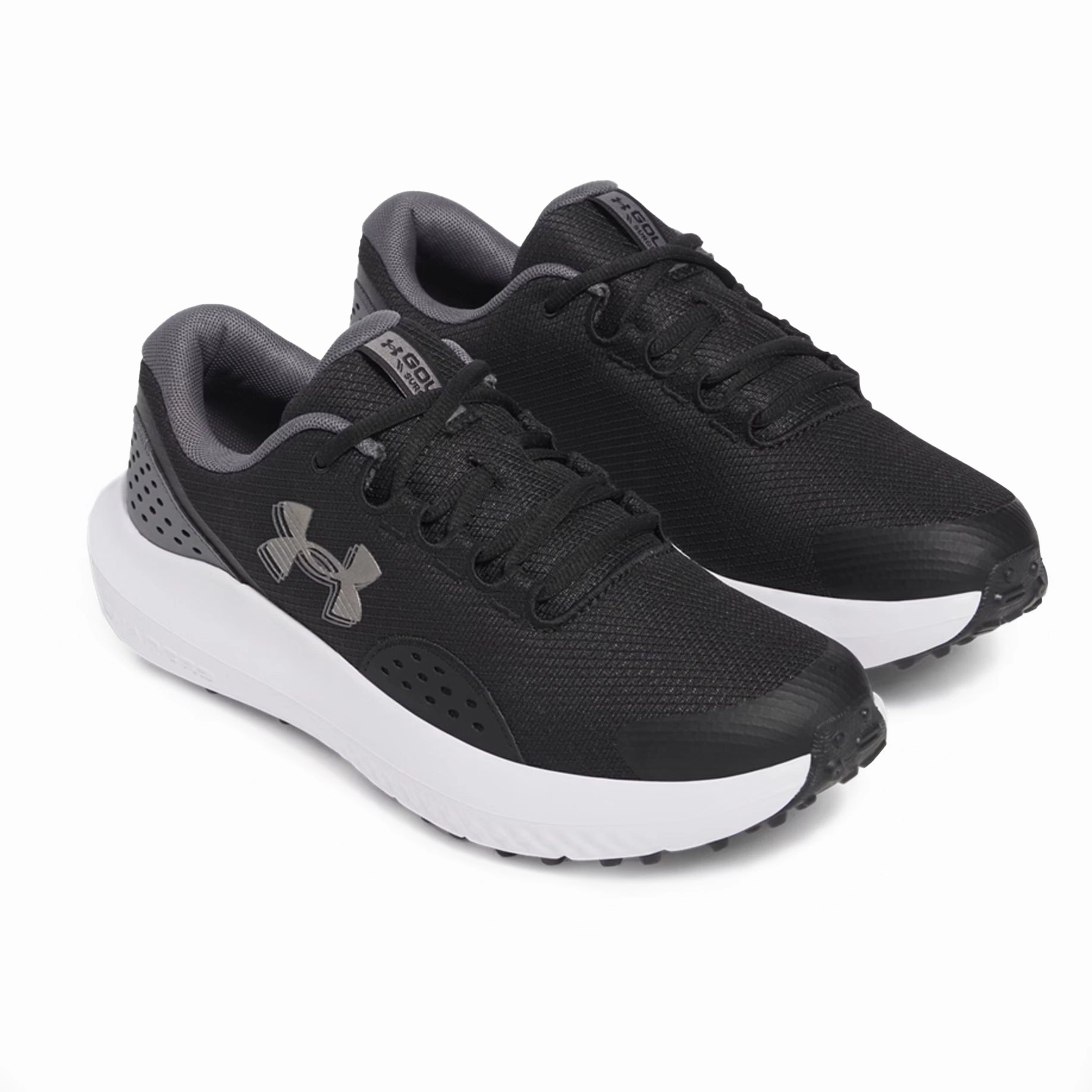 Under Armour Surge Spikeless Golf Shoes - Black/Castlerock Pro Grip Golf Cleats