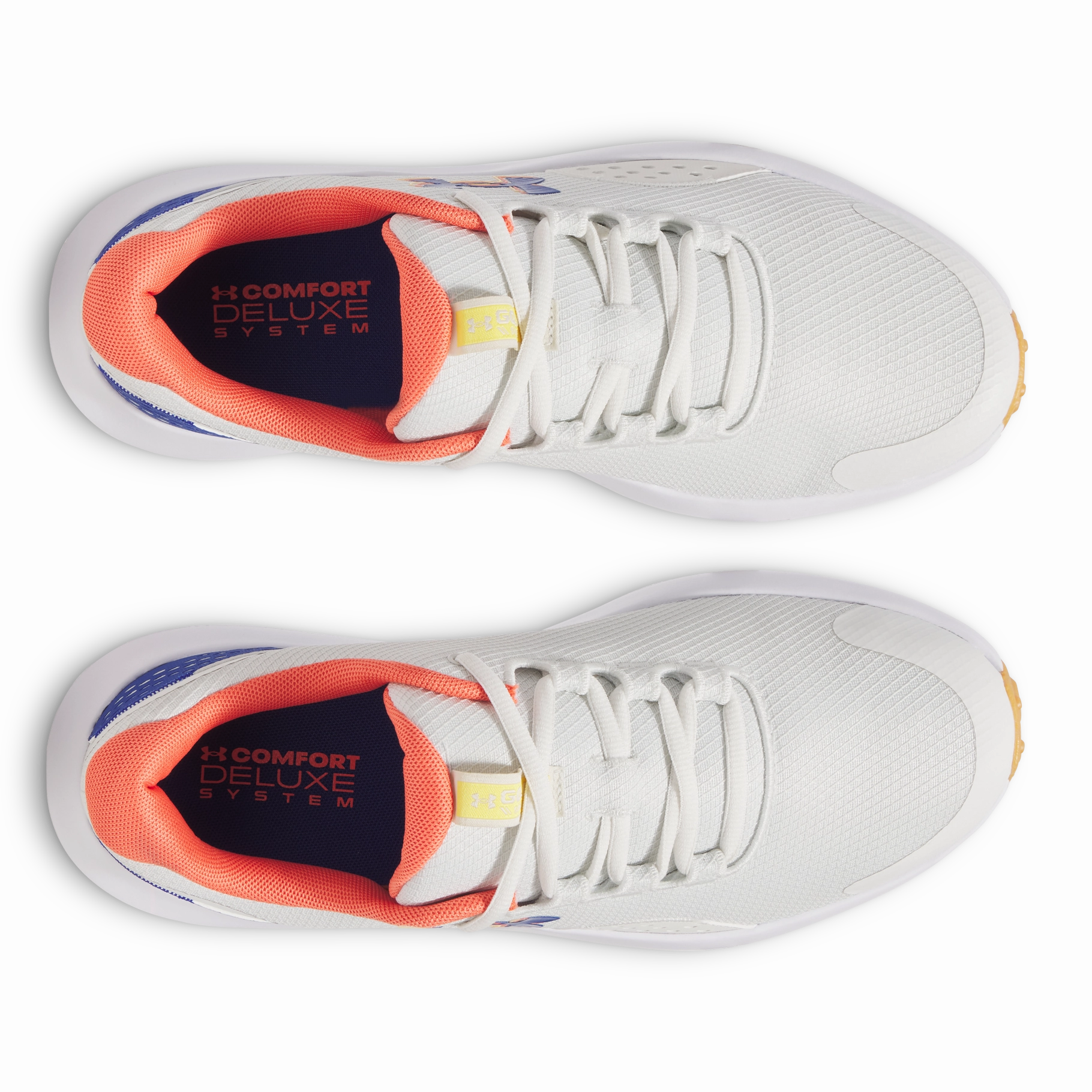 Under Armour Surge Spikeless Golf Shoes - White Clay/Royalte Pro Grip Golf Cleats